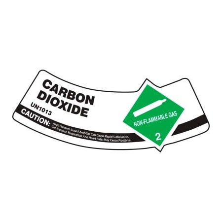 Accuform Accuform Gas Cylinder Shoulder Label, Carbon Dioxide, Vinyl Adhesive, 5/Pack MCSLCAGVSP
